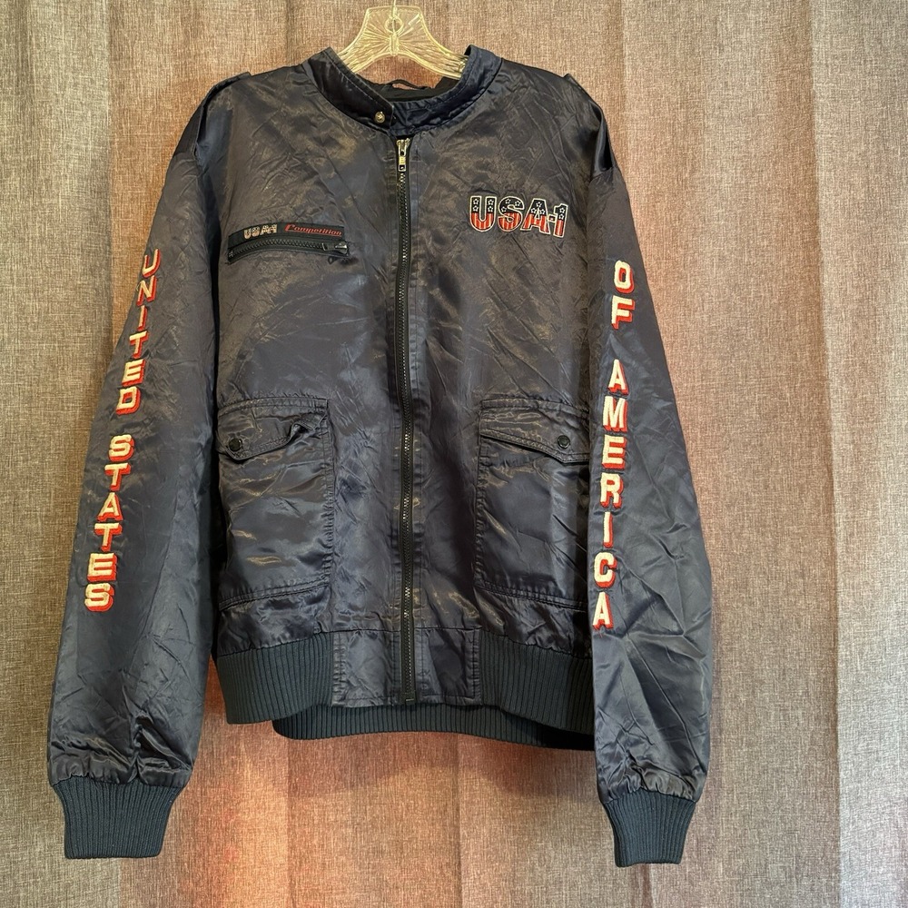 VINTAGE USA-1 Style Auto Competition Los Angeles 1984 Men's Jacket Sz XL